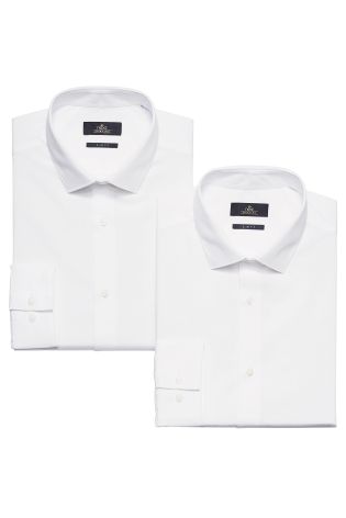Two Pack Plain White Shirts